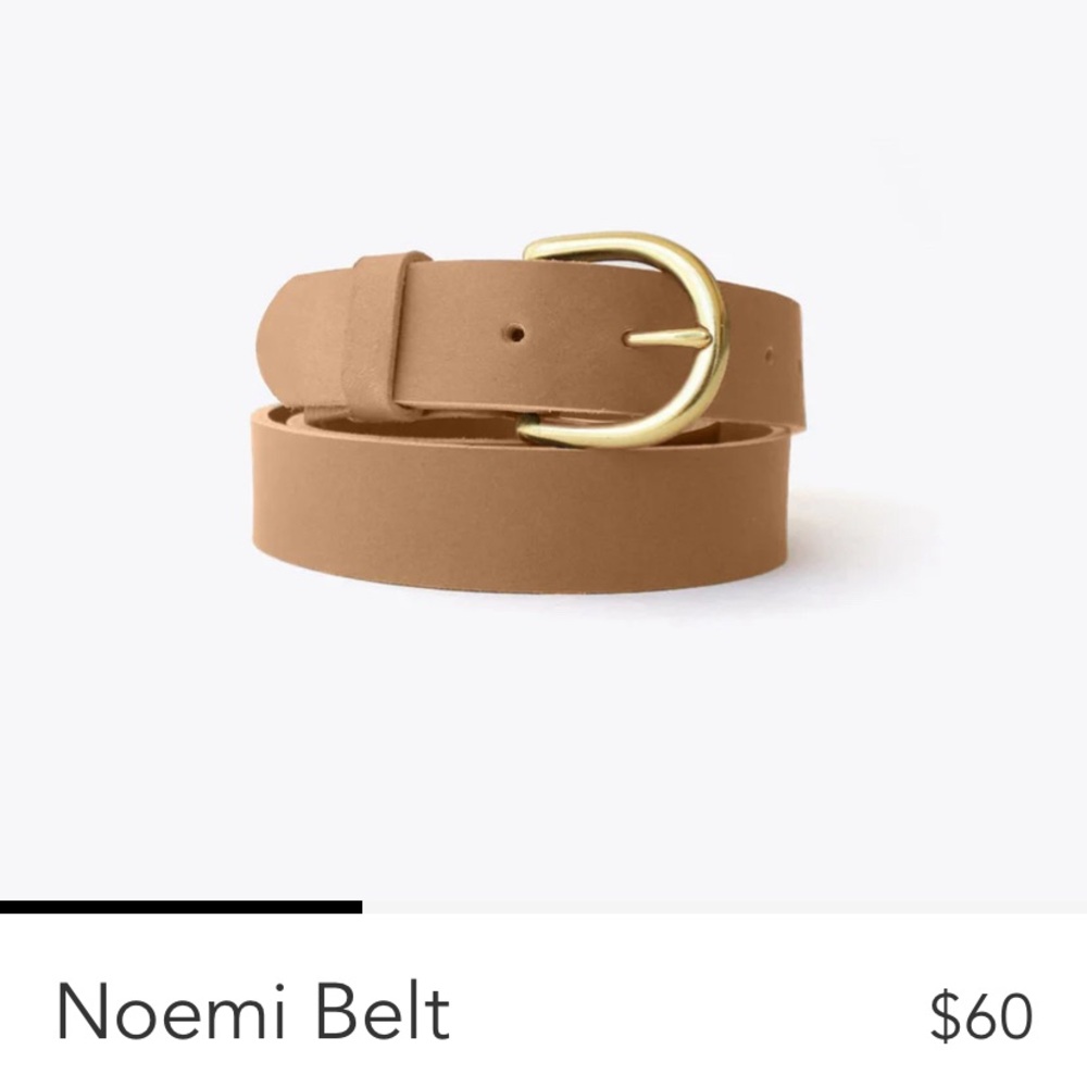 Nisolo Noemi leather belt in Almond (light tan) size small